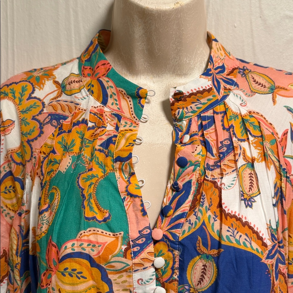 Antonio Melani Brynn Mock Neck Long Sleeve Retro Floral Print Dress SIZE 4 - Picture 7 of 14